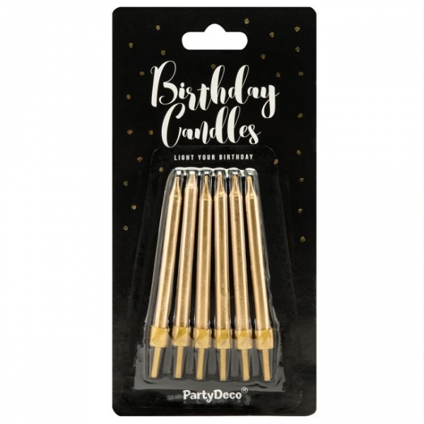 Candles with Holder - Gold
